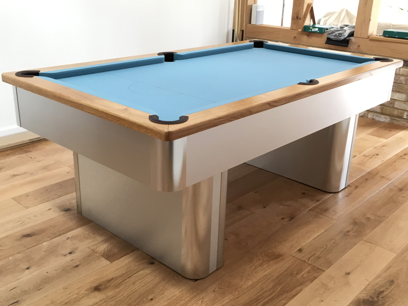 blue pool table